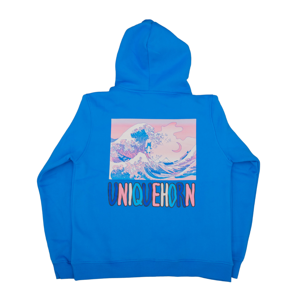 Uniquehorn Hokusai Hoodie - Blue